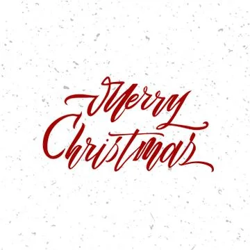 Merry christmas text vector on white background. Lettering for invitation Stock Illustration