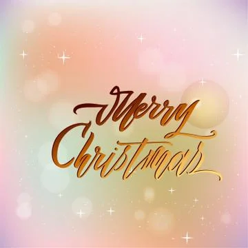 Merry christmas text vector on white background. Lettering for invitation Stock Illustration