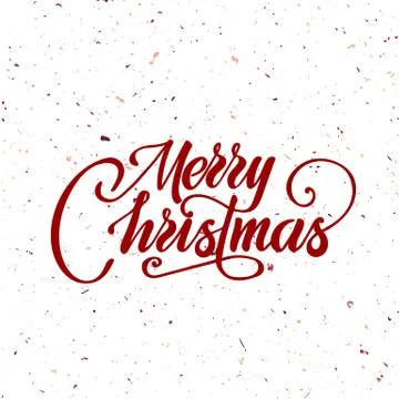 Merry christmas text vector on white background. Lettering for invitation Stock Illustration