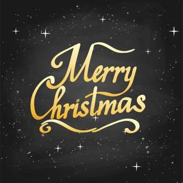 Merry christmas text vector on white background. Lettering for invitation Stock Illustration