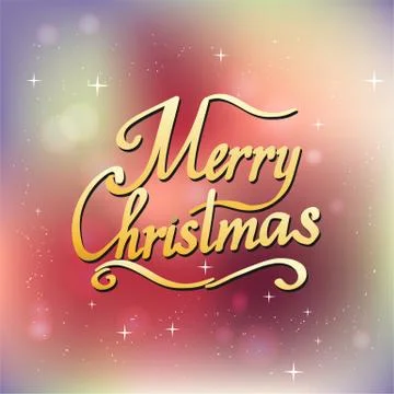 Merry christmas text vector on white background. Lettering for invitation Stock Illustration