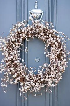 Merry Christmas is on threshold. Vertical image. 스톡 사진