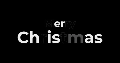 Merry Christmas title flashing text of individual letters animated on black Stock Footage 294719084