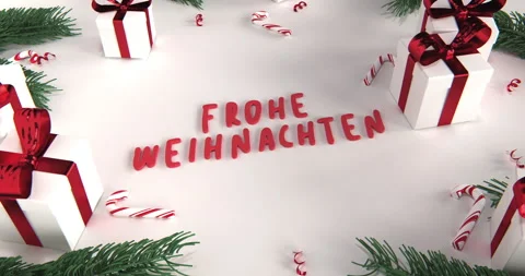 Merry Christmas Title German Version Frohe Weihnachten Stock Footage 251388515