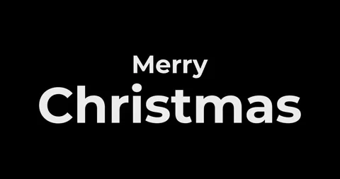 Merry Christmas title printed text of individual letters animated on black Stock Footage 294719095