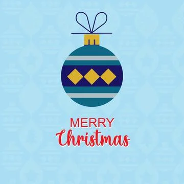 MERRY-CHRISTMAS-WITH-TREE-DECORATIONS イラスト素材