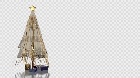 Merry Christmas Tree waving on the wind PNG Alpha Stock-Footage 306592952