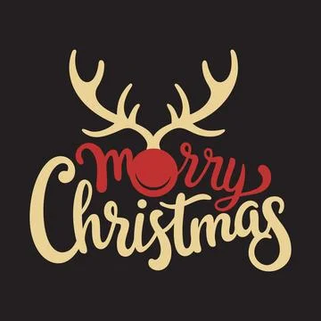 Merry Christmas typography vector art illustration Stock Illustration