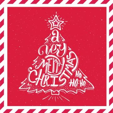 Merry Christmas typography. Vector card Stock Illustration