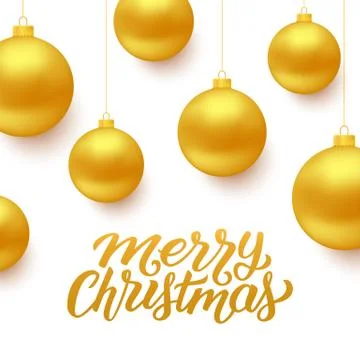 Merry Christmas vector background with balls Stock Illustration