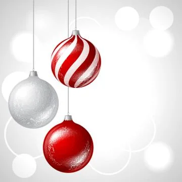 Merry Christmas vector background with glossy balls Stock Illustration