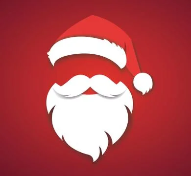 Merry christmas vector concept red with christmas hat and santa Stock Illustration