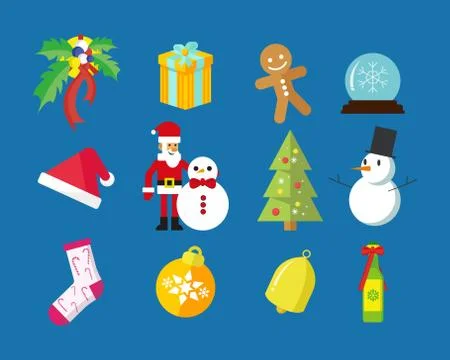 Merry Christmas Vector Graphic Pack Stock Illustration