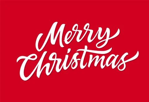 Merry Christmas - vector hand drawn brush pen lettering Stock Illustration