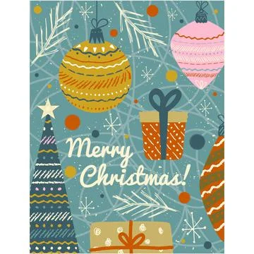 Merry Christmas vector poster or banner design 库存插图