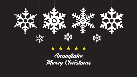 Merry Christmas vector snowflake design element. Holiday greeting card with.. Stock Illustration