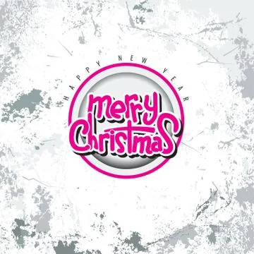 Merry Christmas vector text Calligraphic Lettering design card template with Stock Illustration