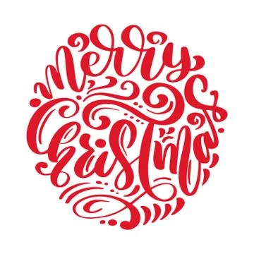 Merry Christmas vector text Calligraphic Lettering design card template. Crea 스톡 일러스트