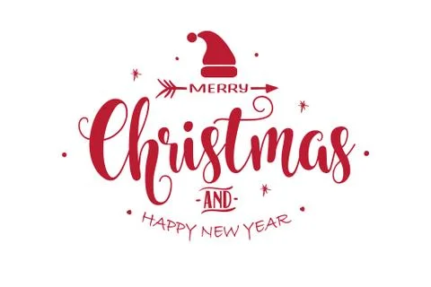 Merry Christmas vector text Calligraphic Lettering design card template 스톡 일러스트