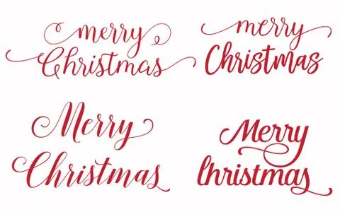 Merry Christmas vector text Calligraphic Lettering design card template Stock Illustration