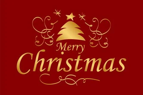 Merry Christmas vector text Calligraphic Lettering design card template Stock Illustration