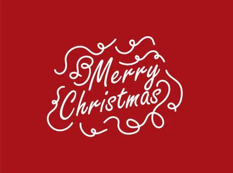 Merry Christmas vector text Calligraphic Lettering design card template Stock Illustration