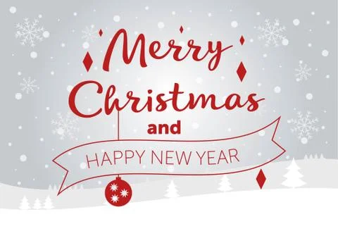 Merry Christmas vector text Calligraphic Lettering design card template Creative Stock Illustration