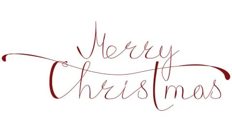 Merry Christmas vector text Calligraphic Lettering design card template. Crea Ilustración de archivo