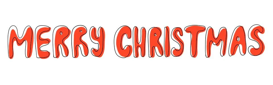 Merry Christmas vector text. Hand drawn Lettering. Stock Illustration