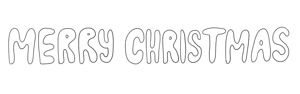 Merry Christmas vector text. Hand drawn Lettering. Stock Illustration