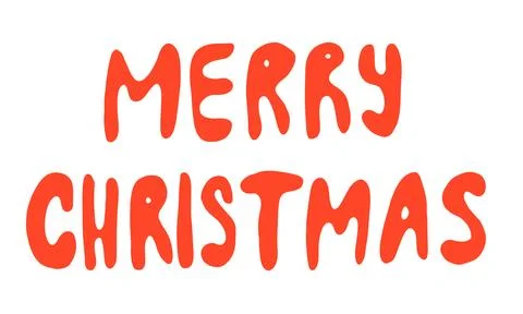 Merry Christmas vector text. Hand drawn Lettering. Stock Illustration