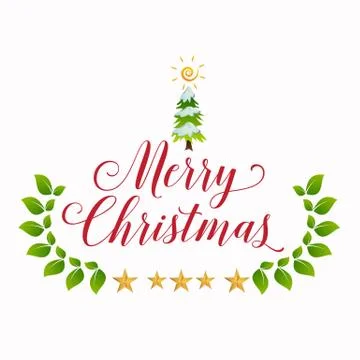 Merry Christmas vector text Stock Illustration