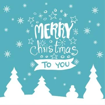Merry Christmas on Winter Background-vector illustration Stock Illustration