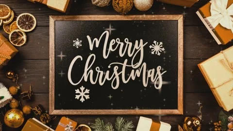 Merry Christmas with Winter Snow Fall 4K Animation. Stock Footage 294879871