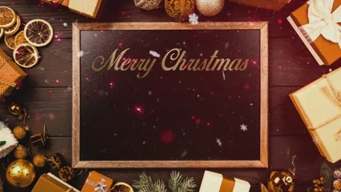 Merry Christmas with Winter Snow Fall 4K Animation. Stock Footage 294879893