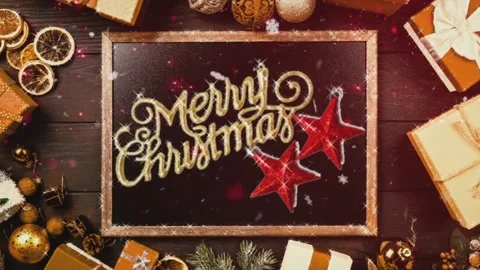 Merry Christmas with Winter Snow Fall 4K Animation. Stock Footage 294879941