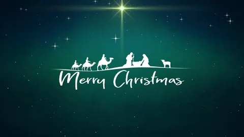 Merry Christmas Wise Men Graphics Title Background Stock Footage 118934652