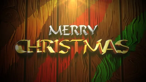 Merry Christmas on wood with sun rays Stock Footage 217421653