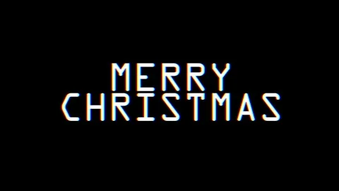 Merry christmas words glitch interference noise effect close up seamless loop Stock Footage 83312173