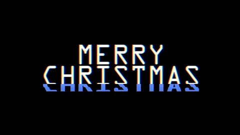 Merry christmas words glitch interference noise effect close up seamless loop Stock Footage 83312269