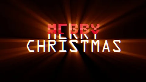Merry christmas words glitch interference noise light rays effect close up 動画素材 83312598