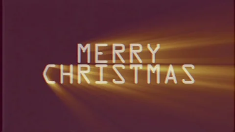 MERRY CHRISTMAS words light rays moving vhs retro effect close up seamless loop 動画素材 83747086