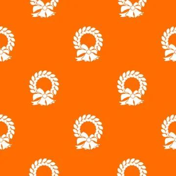 Merry Christmas wreath pattern seamless Stock Illustration