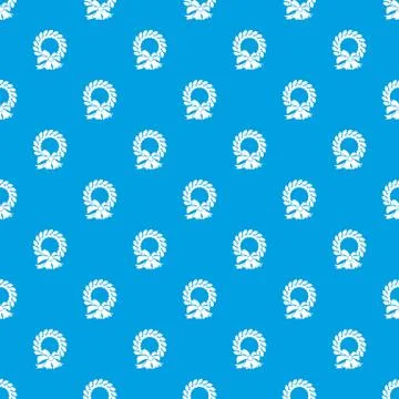 Merry Christmas wreath pattern seamless blue Stock Illustration