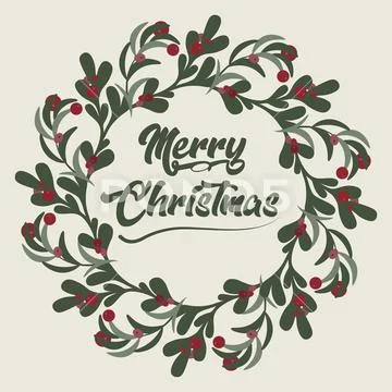 Merry Christmas wreath vector pattern on a light background Иллюстрация