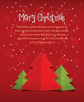 Merry christmass card with text vectoron red textured background Stock Illustration