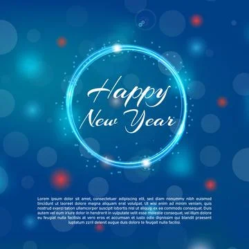 Merry Chtistmas background with bokeh effect. Elegant christmas blue backgrou Stock Illustration