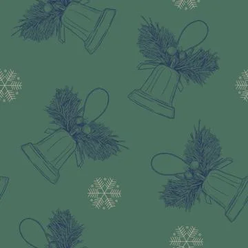 Merry Cristmast seamless pattern , hand draw sketch vector. Stock Illustration