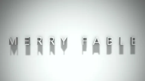 Merry fable 3D title animation with shadows on a white background Video stock 297216886