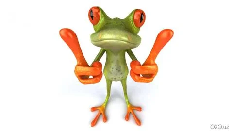 The merry frog showed the class. Stock Illustration